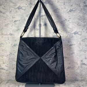 Goldenbleu suede and leather tote bag